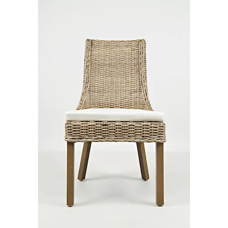 Transitional Rattan Dining Chair with Cushion